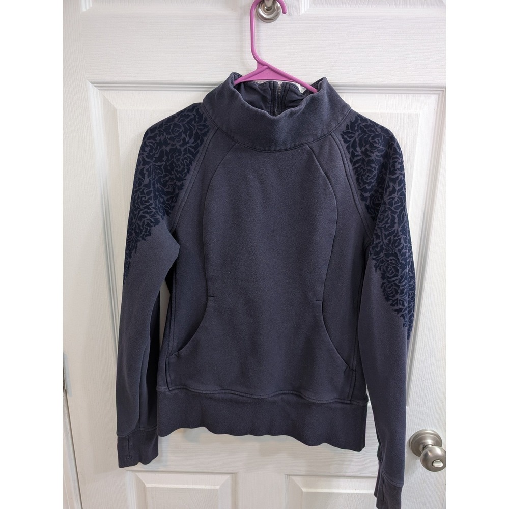 Lululemon Floral Flock Pullover Women Midnight Navy Velvet Rose - Size 8‎